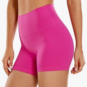 CRZ YOGA XXS Womens Butterluxe Biker Shorts 4'' - High Waisted Hot Pink
